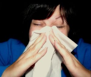 Mujer con gripe